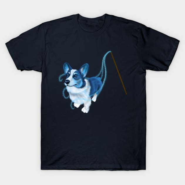 Magical Familiar Corgi T-Shirt by KataMartArt